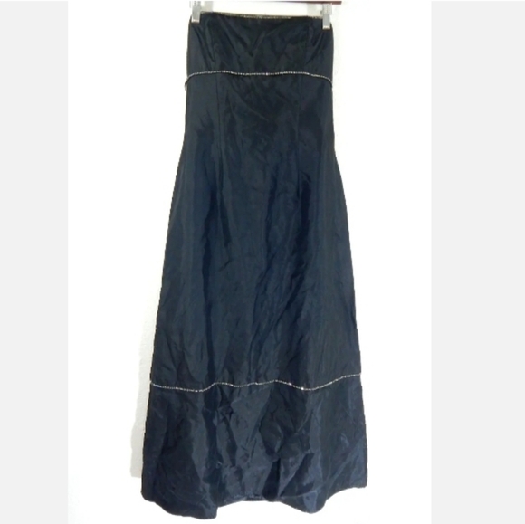 Jessica McClintock Y2K Strapless Rhinestone Maxi Gown - Picture 1 of 3